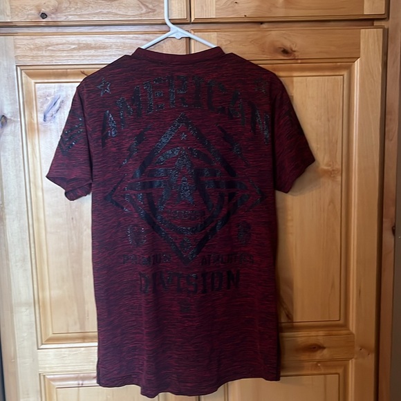 Crimson Red American Fighter T Shirt - Picture 2 of 11